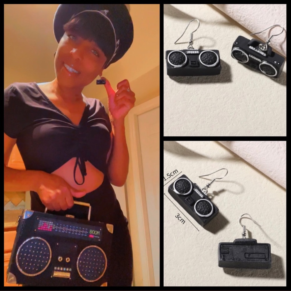#DEMaccessories #BoomBoxDropEarrings